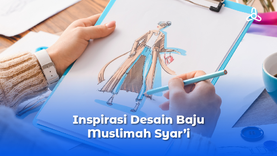 sketsa desain baju muslimah syar''i