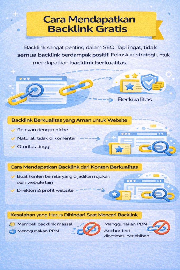 cara mendapatkan backlink gratis